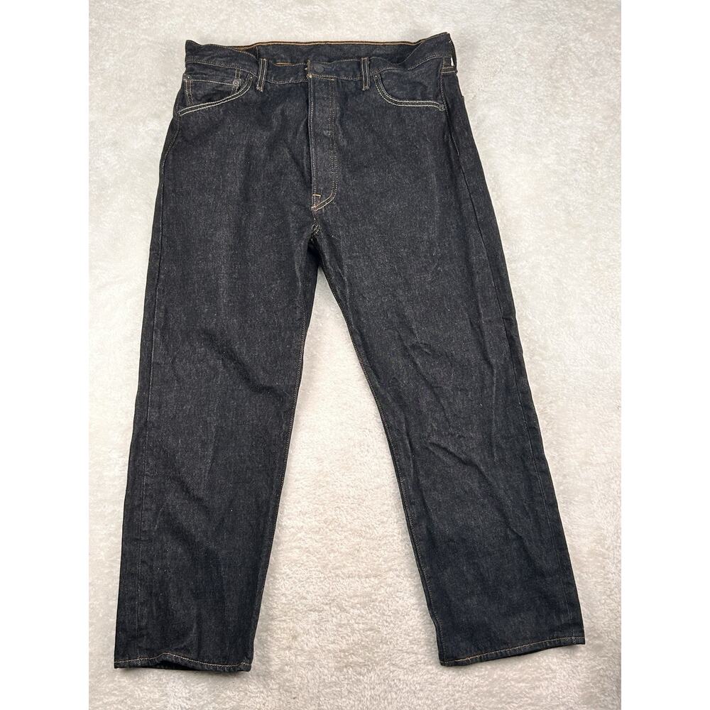 Levi's 501 Jeans Mens Size 38x30 Black Denim Button Fly Straight Leg Classic